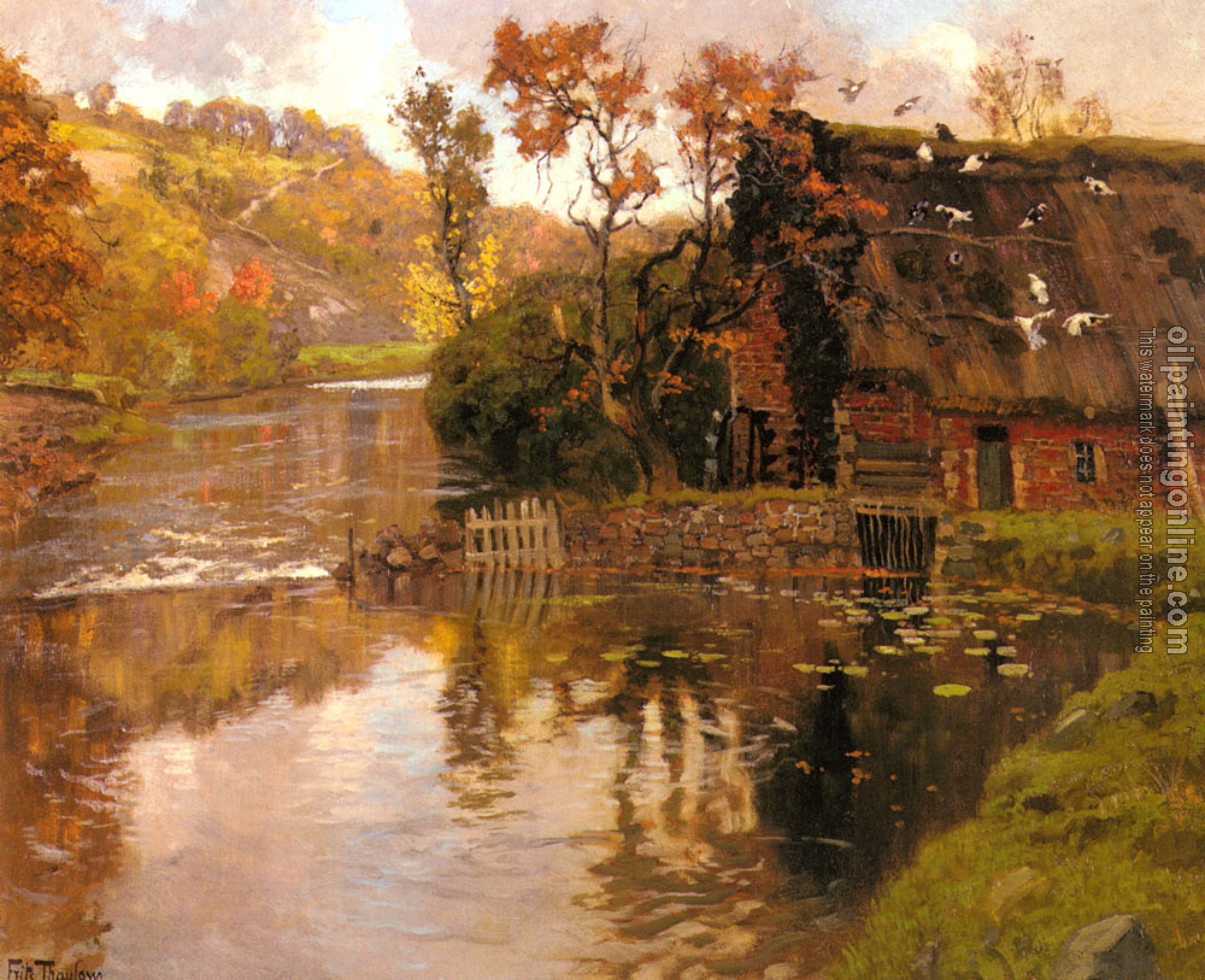 Thaulow, Frits - Cottage By A Stream
